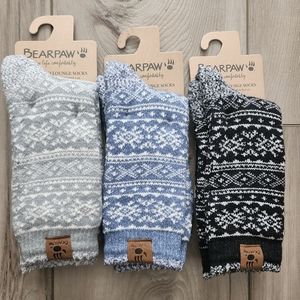 Bearpaw Cozy Crew Blue Gray Socks - 3 pairs